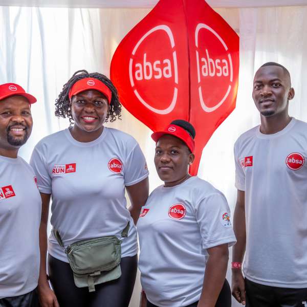 The Multilines team at the Absa KH3 7 Hills Run; CEO Gerald Mukyenga, Evelyn Nassuna and Dan Buguma.